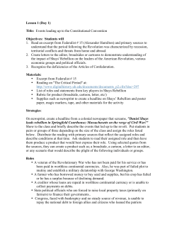 Lesson 1 (Day 1) Title: Events leading up to the Constitutional