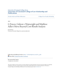 G Forces: Gideon v. Wainwright and Matthew Adler`s Move Beyond