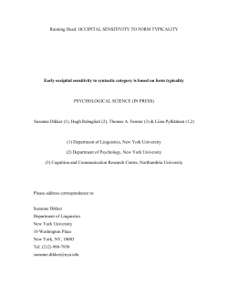 Running Head: OCCIPITAL SENSITIVITY TO FORM