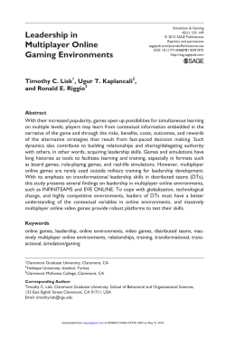 Leadership in Multiplayer Online Gaming Environments