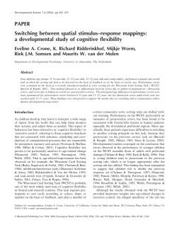 a developmental study of cognitive flexibility
