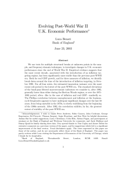 Evolving Post-World War II U.K. Economic Performance&lowast;