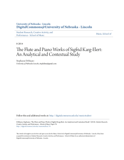 The Flute and Piano Works of Sigfrid Karg-Elert