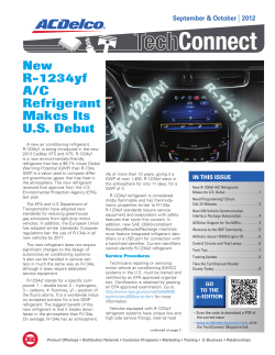 New R-1234yf A/C Refrigerant Makes Its US Debut
