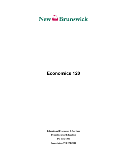 Economics 120 - Government of New Brunswick