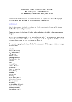 Instructions for the Submission for Articles to the