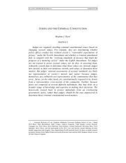 JURIES AND THE CRIMINAL CONSTITUTION Meghan J. Ryan