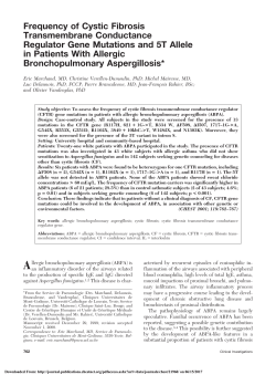 Frequency of Cystic Fibrosis Transmembrane