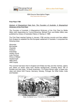 A Biographical Dictionary of the First Fleet