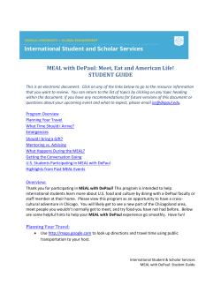 MEAL with DePaul Student Guide - DePaul University Offices Sites