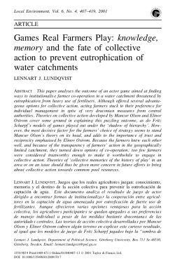 Games Real Farmers Play: knowledge, memory and the fate of