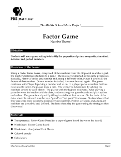 Factor Game - CyberLearning