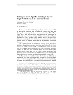 Setting the Social Agenda: Deciding to Review High