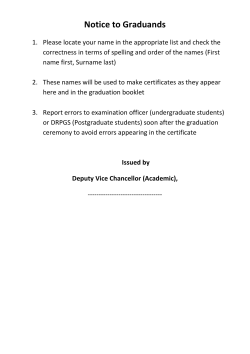 Notice to Graduands