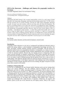 GIS in the classroom &ndash; challenges and chances for geography