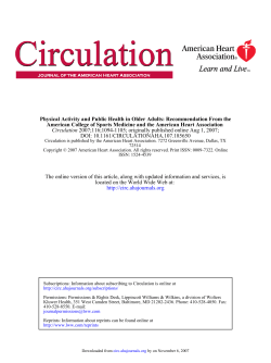 ACSMA/AHA Recommendations