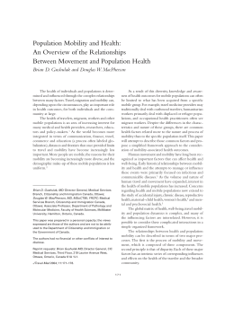 Population Mobility and Health: An Overview of the Relationships