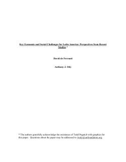 Key Economic and Social Challenges for Latin America