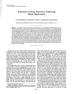 Enforced 24-Hour Recovery Following Sleep I