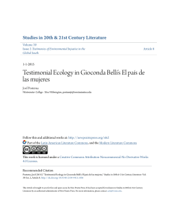 Testimonial Ecology in Gioconda Belli`s El pa&iacute;s
