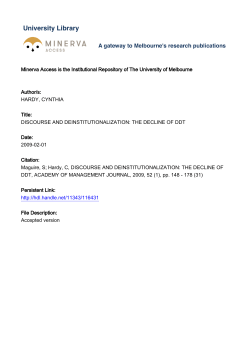 Discourse and Change in Institutional Fields: Deinstitutionalizing DDT