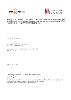Managers as consultants - Explore Bristol Research