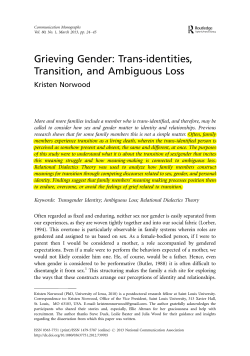 Trans-identities, Transition, and Ambiguous Loss