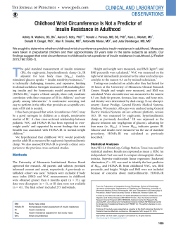 Childhood Wrist Circumference Is Not a Predictor of Insulin