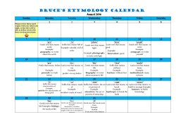 Bruce`s Etymology Calendar