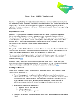 Modern Slavery Act 2015 Policy Statement