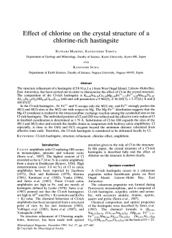 Effect of chlorine on the crystal structure of a chlorine