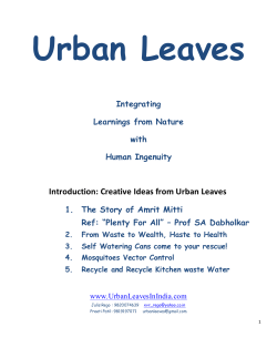 Introduction: Creative Ideas from Urban Leaves