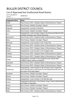 BDC List of Approved but unallocated road names