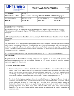 TEAMS/USPS Dress Code - University of Florida Health Science