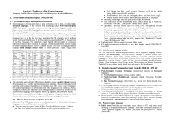 Handout 1: The history of the English language 1. Proto