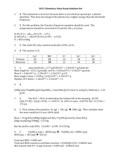 2012 Chemistry State Exam Solution Set 1. B. This statement is
