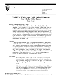 Pearl Harbor Visitor Center Fact Sheet 2010