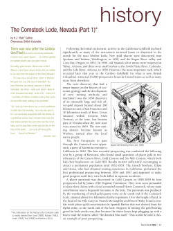 The Comstock Lode, Nevada (Part 1)*