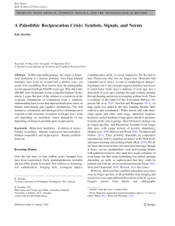 A Paleolithic Reciprocation Crisis: Symbols, Signals, and Norms