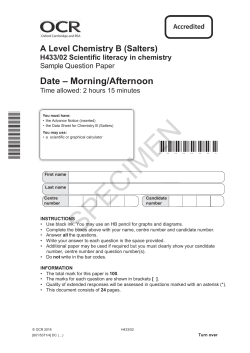 (H433/02): Scientific literacy in chemistry