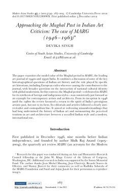 Approaching the Mughal Past in Indian Art Criticism: The case of