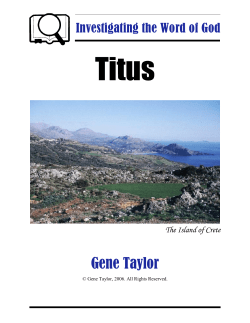 Investigating the Word of God Titus