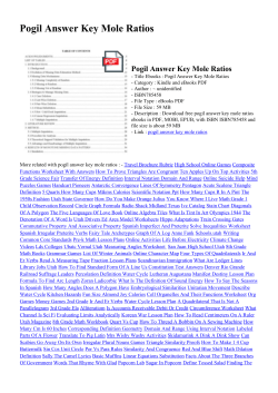 Pogil Answer Key Mole Ratios