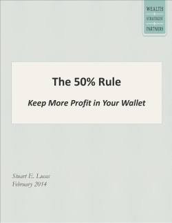 The 50% Rule - Wealth Strategist Partners