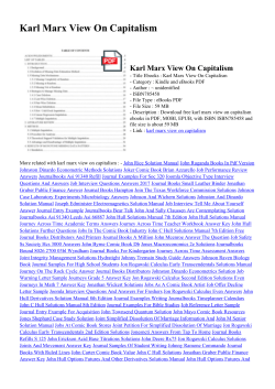 Karl Marx View On Capitalism