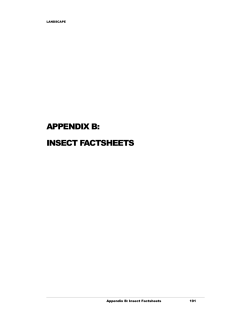 APPENDIX B: INSECT FACTSHEETS
