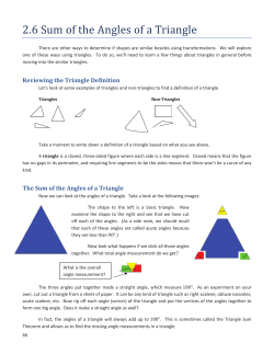 Lesson 2.6: The Sum of Angles in a Triangle