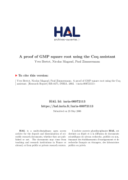 A proof of GMP square root using the Coq assistant - HAL