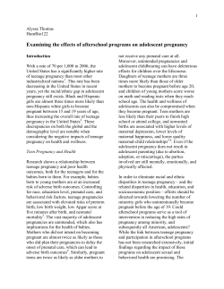 Examining the effects of afterschool programs on adolescent