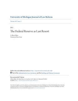 The Federal Reserve as Last Resort